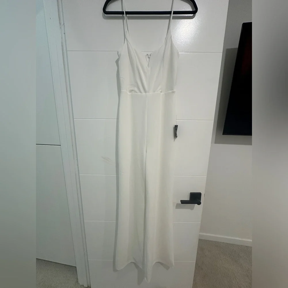 Lulus Cheers to Chic Ivory Bridal Wide-Leg Jumpsuit | NWT Size S - Picture 11 of 17